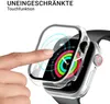 A finger is touching a smartwatch covered by a transparent protective case. Produktbild-Vorschau