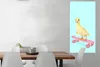 MuchoWow® Poster Ente - Küken - Skateboard - Blau - Rosa Produktbild-Vorschau 2