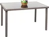 Zahradní stůl HWC-G19, polyratan, 120x75cm - šedý Náhled obrázku produktu 1