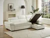 Eckschlafsofa aus Leder JONOVA - Weiß - Eckschlafsofa Produktbild-Vorschau 5