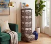 Regal Kommode mit 5 Korbschubladen 90x25x28cm, Shabby-Look, Produktbild-Vorschau 8