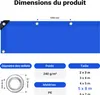 Wiltec Bâche de camion 5 x 8 m 240 g/m² Bleue Polyester PE Voir les images du produit 3
