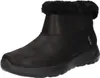 A black boot with faux fur trim. Voir les images du produit