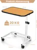 A diagram showing the dimensions and weight capacity of a rolling side table. Anteprima dell’immagine prodotto