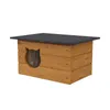 QLS Isoliertes Katzenhaus aus Holz 60x40x40 cm - Winterfest Produktbild-Vorschau 2