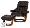 home24 Relaxsessel mit Hocker - Echtleder / Kunstleder Produktbild-Vorschau 4