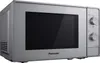 A silver Panasonic microwave oven is shown from a side-angle. Produktbild-Vorschau
