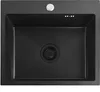 A top-down view of a black kitchen sink. Produktbild-Vorschau