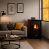 Vzduchové peletové kachle Anita 9,4 kW Sannover bordeaux Náhľad obrázku produktu 2