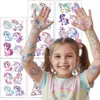 Temporäre Einhorn-Tattoos für Kinder, Set mit 20 Bögen Produktbild-Vorschau 7