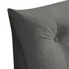 A close-up of a dark gray tufted cushion. Produktbild-Vorschau