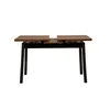 A table with a brown top and black legs, shown from the front. Anteprima dell’immagine prodotto