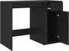 A black desk with one drawer and one cabinet, shown from a slightly angled side view. Náhled obrázku produktu