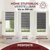 Three windows showing different levels of blinds being adjusted. Produktbild-Vorschau