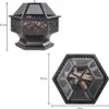 GARDEBRUK® Braciere Esagonale 70x60,5cm Acciaio Anteprima dell’immagine prodotto 15
