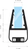 A cross-section diagram of a shower door seal with magnetic strips and dimensions indicated. Produktbild-Vorschau