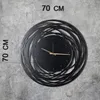 Opviq, WATCH-043, Nástenné hodiny, čierna, kov, 70 x 70 cm Náhľad obrázku produktu 5