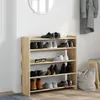 vidaXL Botník Sonoma dub 80x25x81 cm Materiál na bázi dřeva Náhled obrázku produktu 3