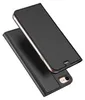 A black flip case for a smartphone is shown from a diagonal angle, with the cover open. Anteprima dell’immagine prodotto