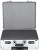 An open silver aluminum briefcase with foam padding inside. Anteprima dell’immagine prodotto