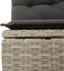 8-tlg. Garten-Sofagarnitur mit Kissen Hellgrau Poly Rattan Produktbild-Vorschau 3