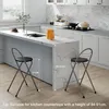 Barhocker Klappbar 4er Set Sitzhöhe 61 cm Schwarz Silber Produktbild-Vorschau 8