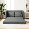 Bodensofa mit Schlaffunktion Dunkelgrau 112x174x55 cm Stoff Produktbild-Vorschau 13