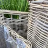 Rattan Pflanzkorb Set 3 Stück Kubu Grau quadratisch mit Produktbild-Vorschau 11