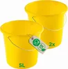 Novaliv 2 pezzi Secchio 5L Giallo con bilancia - Secchio Anteprima dell’immagine prodotto 2