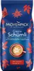 A bag of Mövenpick coffee beans with decorative floral elements and a depiction of a coffee cup. Produktbild-Vorschau