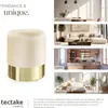 Pouf coffre de rangement aspect velours SARINA - crème Voir les images du produit 7