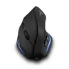 A black vertical gaming mouse with blue LED accents on a white background. Produktbild-Vorschau