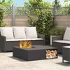 Feuerstelle Schwarz 100 x 100 x 30 cm Stahl Produktbild-Vorschau 3