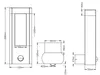 Technical drawing with dimensions of a light fixture. Produktbild-Vorschau