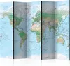 5-teiliger Einseitiger Vlies Paravent - World Map 225x172 Produktbild-Vorschau 1