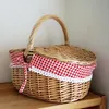 Picknickkorb aus Weide im Landhausstil, Campingkorb mit Produktbild-Vorschau 4