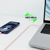 QUALO Nylon USB-C auf Lightning Kabel – 1,5 m, 2,4 A, Rosa Produktbild-Vorschau 3