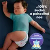 A sleeping baby wearing diapers on a dark blue surface. Náhled obrázku produktu