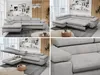 Ecksofa Sofa Grau, Wohnlandschaft L-Form mit Schlaffunktion Produktbild-Vorschau 4