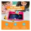 Two young girls are using a tablet with a stylus, with educational icons and text below. Produktbild-Vorschau