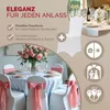 DETEX® Stuhlhussen 2er Set Weiß Hochzeit Stretch  Dehnbar Produktbild-Vorschau 2