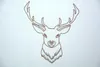 An embroidered image of a deer's head on a white background. Produktbild-Vorschau