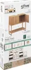 The image shows the packaging of a bathroom cabinet, with illustrations of the product and its components. Produktbild-Vorschau