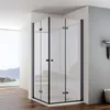 IMPTS Duschkabine Eckeinstieg 90x90cm Mattschwarz Dusche Produktbild-Vorschau 1