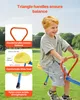 A young boy is happily playing on a colorful seesaw in a grassy outdoor area. Voir les images du produit