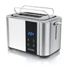A studio shot of a silver toaster with a black digital display. Produktbild-Vorschau