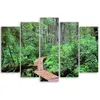 5-teiliges leinwandbild regenwald brücke 150x100 cm Feeby Produktbild-Vorschau 2