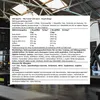 A product information label displayed in front of a gym background. Produktbild-Vorschau