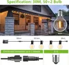 Catena luminosa da 30 metri - 50+2 lampadine G40 - Grado di Anteprima dell’immagine prodotto 4