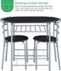 A compact dining set with a table and two stools, presented against a white background with descriptive text. Podgląd zdjęcia produktu